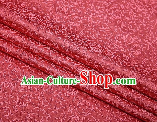 Top Grade Chinese Traditional Watermelon Red Brocade Fabric Tang Suit Satin Material Classical Pattern Design Drapery