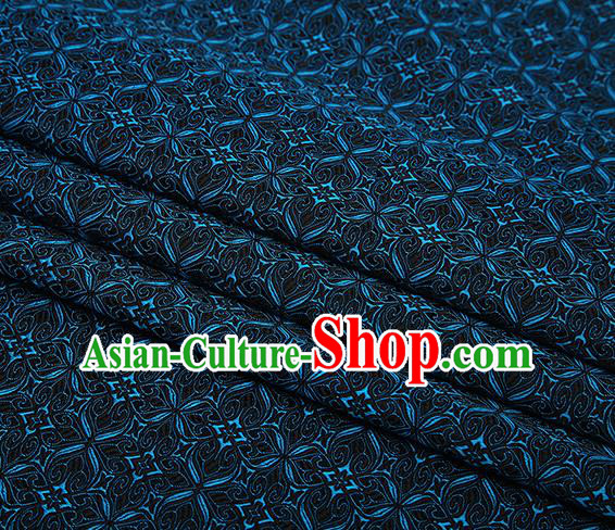 Top Grade Chinese Traditional Navy Brocade Fabric Tang Suit Satin Material Classical Pattern Design Drapery