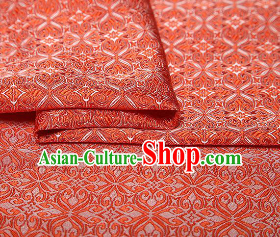 Top Grade Chinese Traditional Red Brocade Fabric Tang Suit Satin Material Classical Pattern Design Drapery