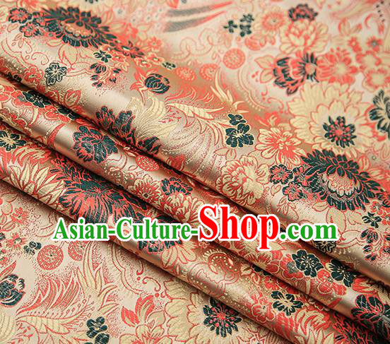 Chinese Traditional Tang Suit Golden Brocade Fabric Classical Chrysanthemum Pattern Design Material Satin Drapery