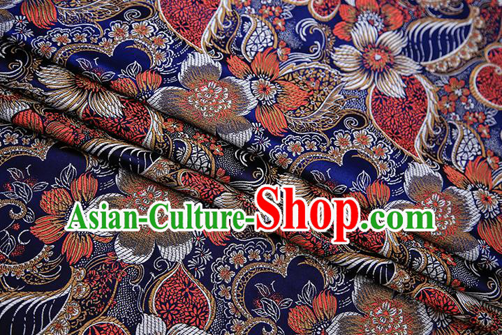 Traditional Chinese Tang Suit Royalblue Brocade Fabric Classical Pattern Design Material Satin Drapery