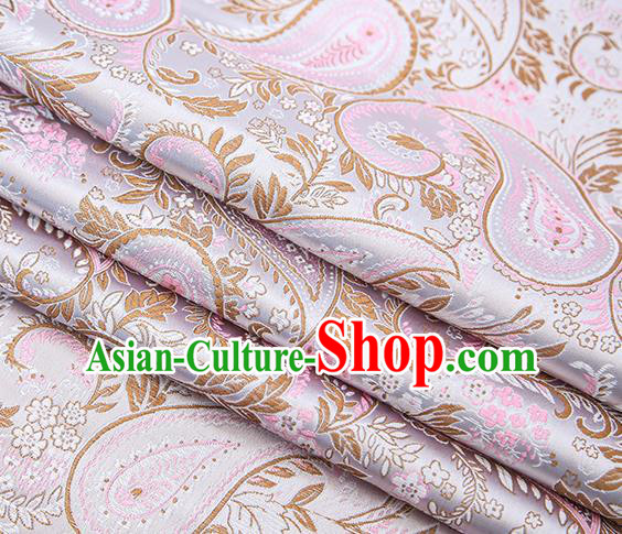 Traditional Chinese Tang Suit Lilac Brocade Fabric Classical Loquat Flowers Pattern Design Material Satin Drapery
