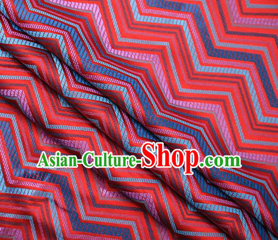 Red Satin Traditional Chinese Tang Suit Brocade Fabric Classical Pattern Design Material Drapery