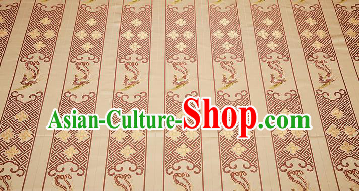 Chinese Traditional Classical Embroidered Brown Phoenix Pattern Design Brocade Fabric Cushion Material Drapery