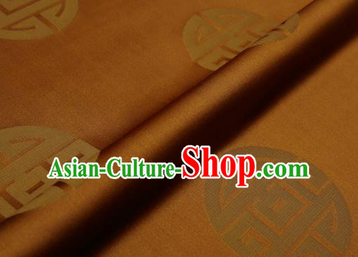 Top Grade Classical Pattern Bronze Brocade Chinese Traditional Garment Fabric Cushion Satin Material Drapery