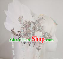 Chinese Ancient Handmade Hair Accessories Traditional Hanfu Feather Headwear for Women