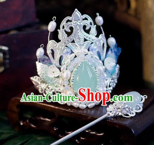 Top Grade Chinese Handmade Hairpins Princess Hair Crown Ancient Hanfu Hair Accessories for Women