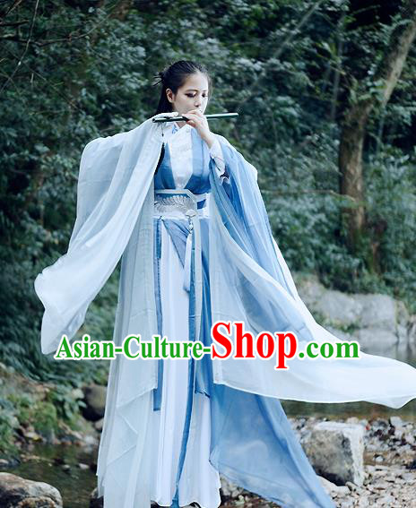 Traditional Chinese Ancient Swordswoman Costumes Nobility Lady Hanfu Dress for Women