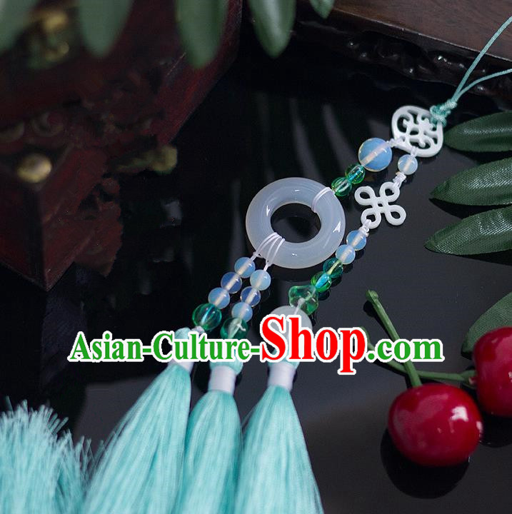 Chinese Traditional Handmade Palace Waist Accessories Chinese Knots Jade Pendant for Men