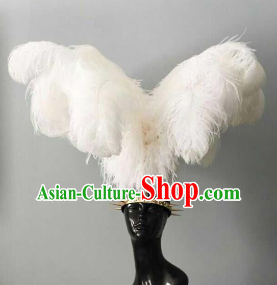 Top Grade Handmade Hair Accessories Brazilian Carnival Feather Headwear for Women