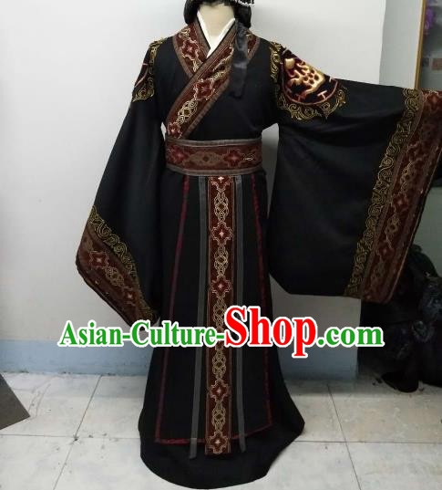 Chinese Ancient Imperial Emperor Costumes Traditional Qin Dynasty King Embroidered Hanfu Clothing for Men