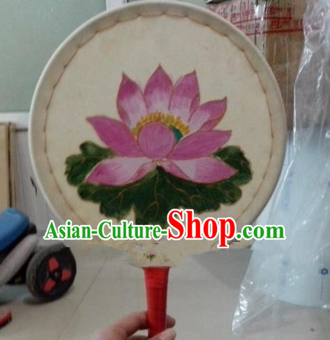 Chinese Traditional Handmade Drums Folk Dance Tabour Printing Lotus Cowhide Drums