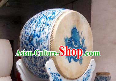 Chinese Traditional Handmade Drums Folk Dance Lion Dance Drum Printing Dragon Cowhide Drums