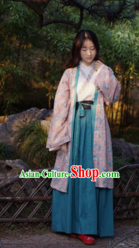 Traditional Chinese Song Dynasty Young Lady Hanfu Dress Ancient Peri Embroidered Costumes for Women