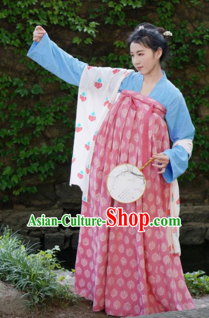 Traditional Chinese Tang Dynasty Rich Lady Hanfu Dress Ancient Palace Princess Costumes for Women