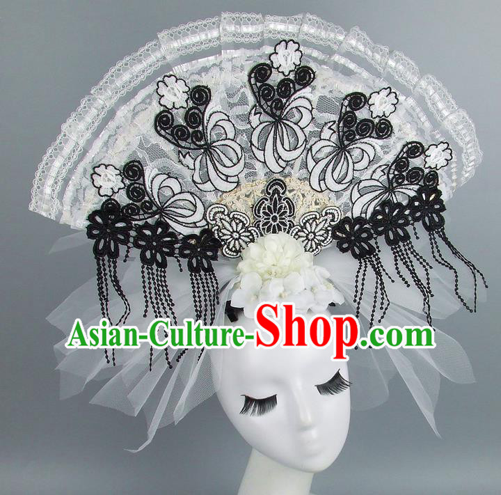 Top Grade Handmade Chinese Lace Palace Hair Clasp Traditional Hair Accessories Headdress for Women