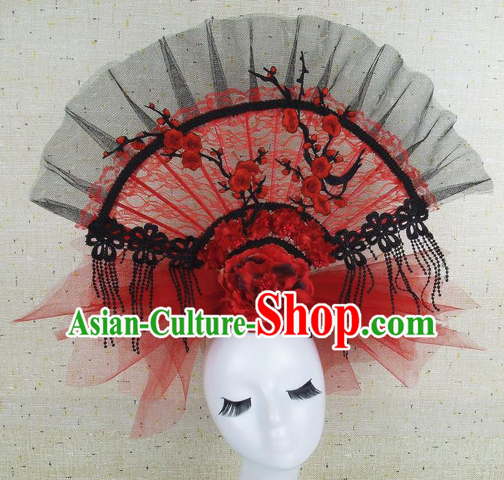 Top Grade Handmade Chinese Embroidered Lace Palace Hair Clasp Traditional Hair Accessories Headdress for Women