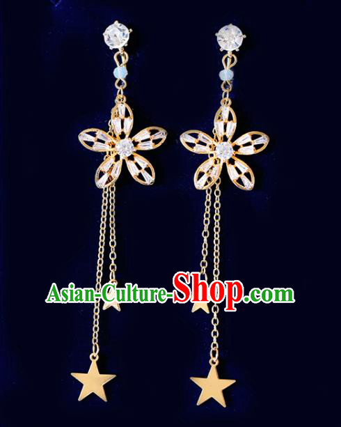 Top Grade Handmade Baroque Crystal Flower Earrings Bride Jewelry Accessories for Women