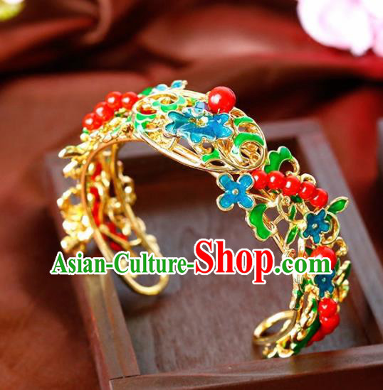 Chinese Ancient Handmade Bracelet Wedding Jewelry Accessories Blueing Bangle for Women