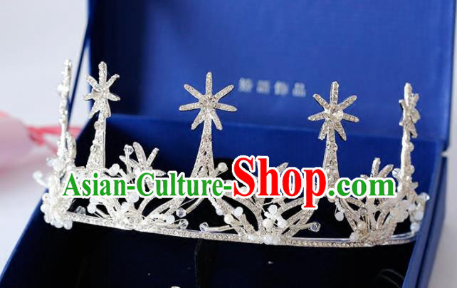 Top Grade Handmade Bride Baroque Zircon Royal Crown Princess Hair Accessories for Women