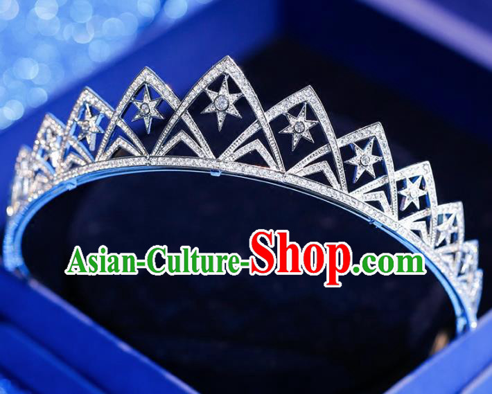 Top Grade Handmade Bride Zircon Royal Crown Princess Baroque Hair Accessories for Women