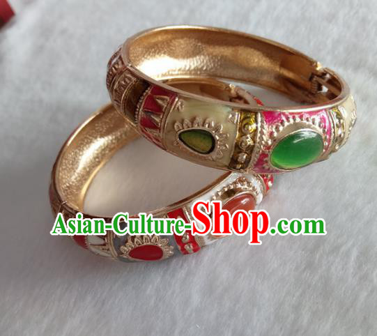 Chinese Ethnic Dai Nationality Jewelry Accessories Traditional Folk Dance Bracelet for Women