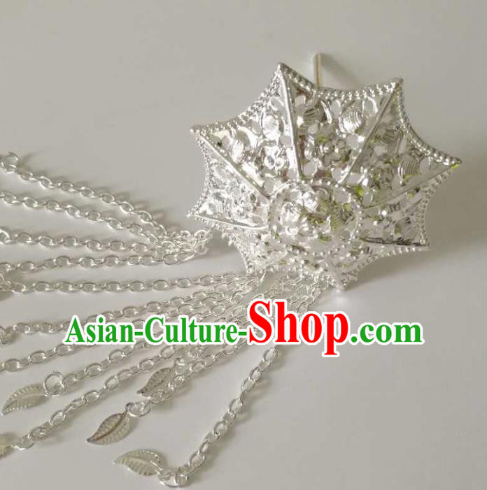Chinese Ethnic Folk Dance Hair Accessories Traditional Dai Nationality Tassel Hairpins for Women