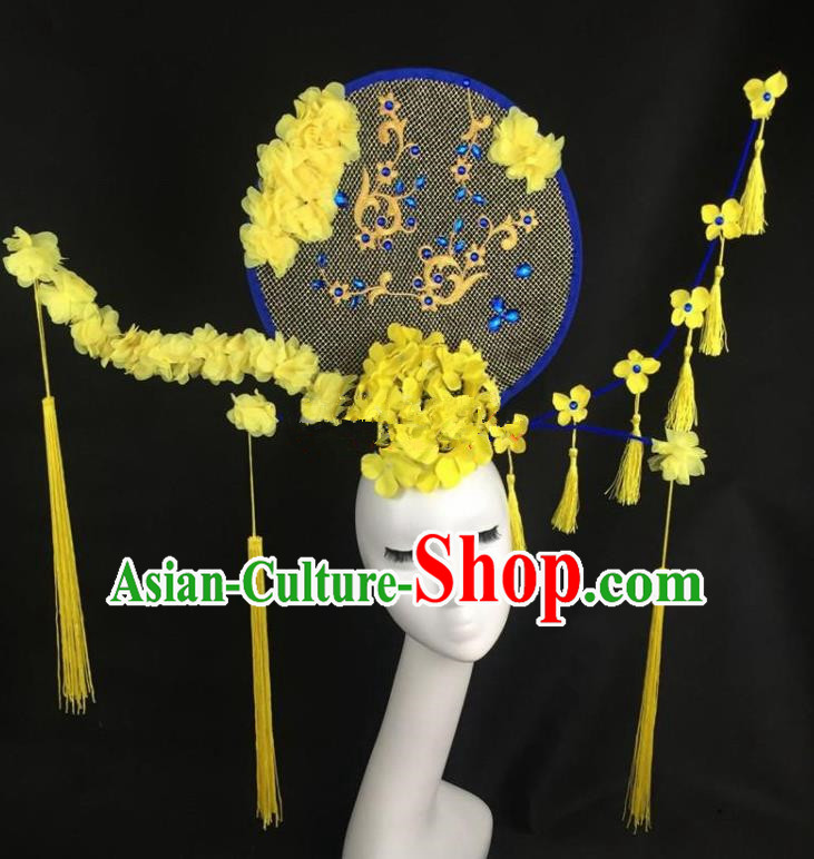 Chinese Traditional Exaggerated Headdress Palace Catwalks Winter Jasmine Hair Accessories for Women