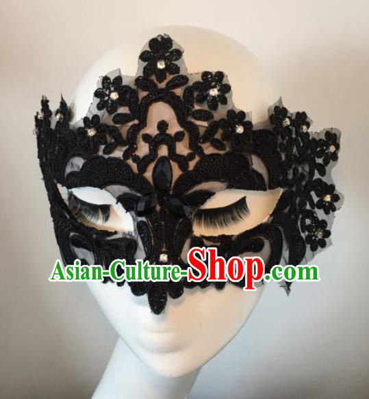 Halloween Exaggerated Accessories Catwalks Black Masks for Women