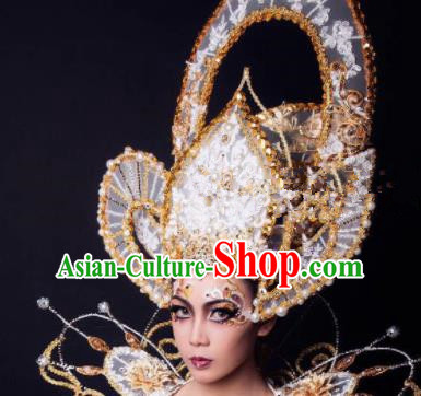 Top Grade Halloween Catwalks Headdress Palace Queen Hat Hair Accessories for Women