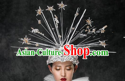 Top Grade Halloween Catwalks Hair Accessories Baroque Queen Exaggerated Headdress for Women