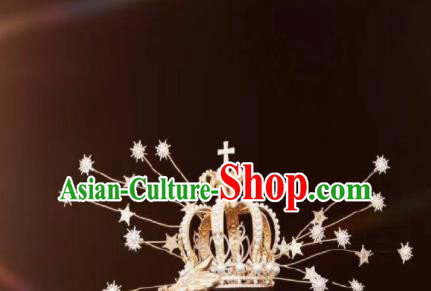 Top Grade Halloween Catwalks Hair Accessories Baroque Queen Royal Crown for Women