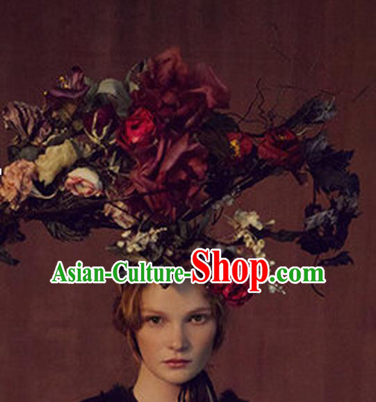 Top Grade Halloween Hair Accessories Baroque Catwalks Headdress for Women