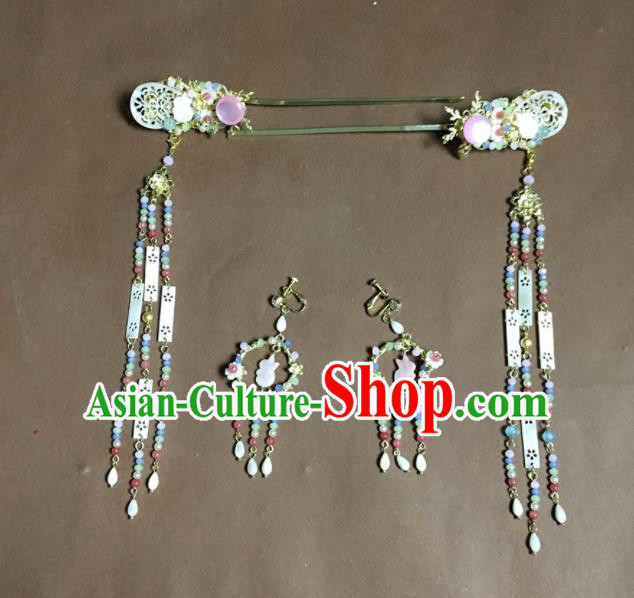 Chinese Traditional Wedding Hair Accessories Tassel Hairpins for Women