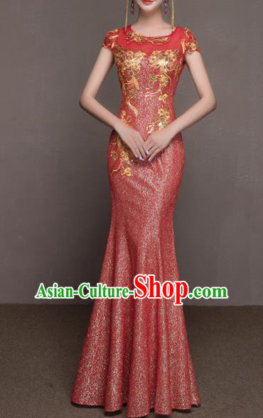 Top Grade Customized Wedding Dress Bride Red Full Dress for Women