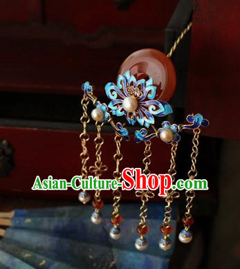 Asian Chinese Traditional Hair Accessories Ancient Hanfu Blueing Chrysanthemum Hairpins Hair Clip for Women