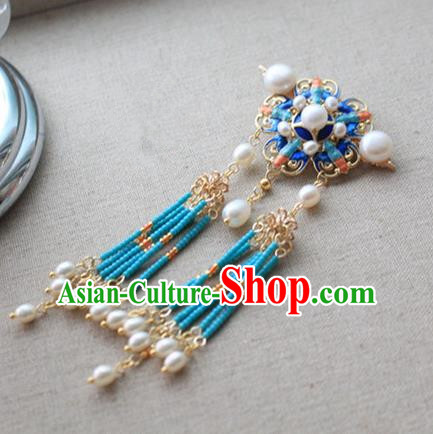 Asian Chinese Traditional Hanfu Blueing Hair Claw Ancient Palace Hairpins for Women