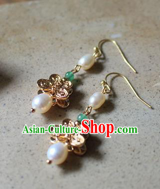 Asian Chinese Traditional Jewelry Accessories Ancient Hanfu Pearls Earrings for Women