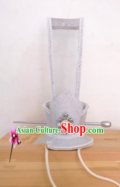 Chinese Traditional Hanfu Headdress Ancient Han Dynasty Prince White Tuinga Hairdo Crown for Men