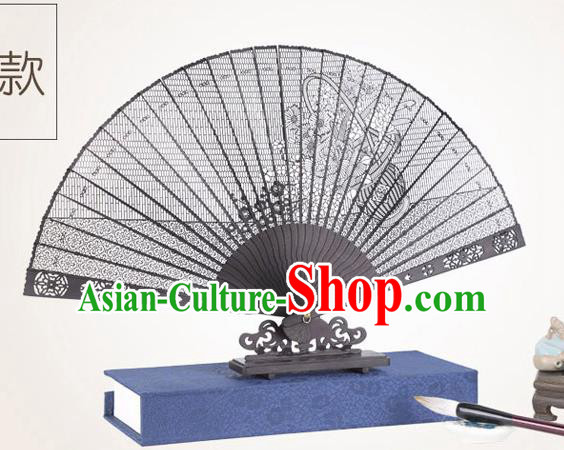 Chinese Traditional Crafts Sandalwood Folding Fans Pierced Fans Accordion Fan