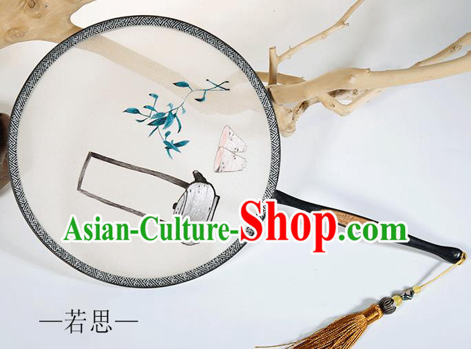 Traditional Chinese Crafts Palace Fans Embroidered Round Fans Ancient Silk Fan for Women