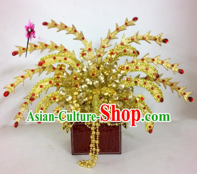 Chinese Classical Hair Accessories Traditional Ancient Tang Dynasty Imperial Consort Phoenix Coronet for Women