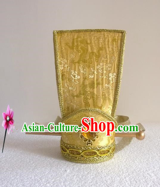 Chinese Traditional Hanfu Headdress Ancient Nobility Childe Golden Hairdo Crown for Men