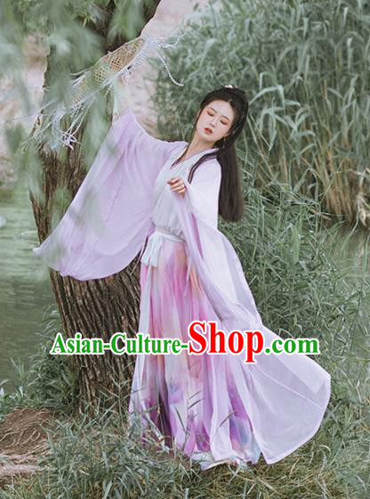 Chinese Ancient Swordswoman Hanfu Dress Traditional Jin Dynasty Princess Embroidered Costumes for Women