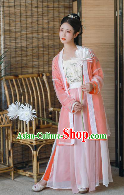 Chinese Ancient Nobility Lady Hanfu Dress Traditional Song Dynasty Embroidered Costumes for Women