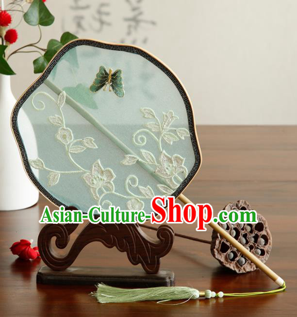 Traditional Chinese Crafts Palace Fans Embroidered Fans Ancient Organza Fan for Women