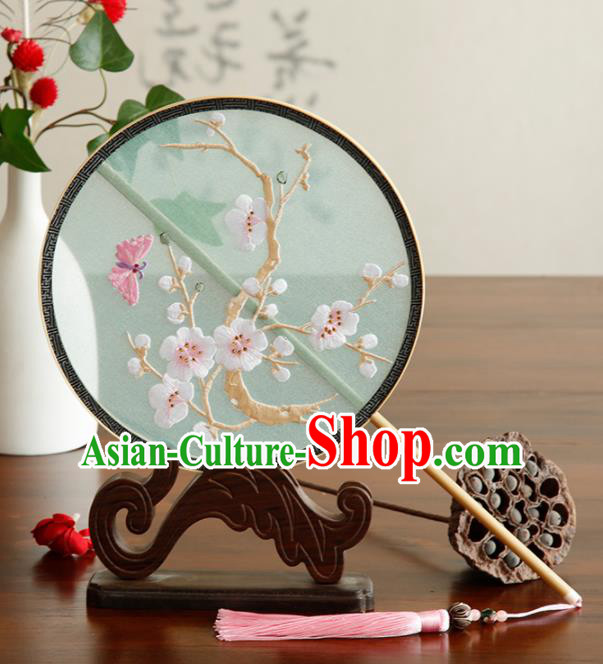 Traditional Chinese Crafts Palace Fans Embroidered Wintersweet Fans Ancient Round Fan for Women