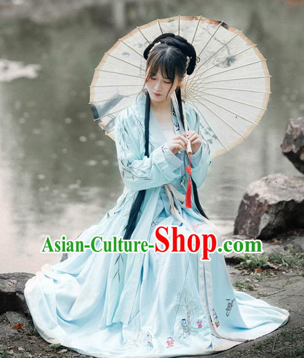 Chinese Ancient Drama Costumes Traditional Song Dynasty Nobility Lady Embroidered Dresses for Women