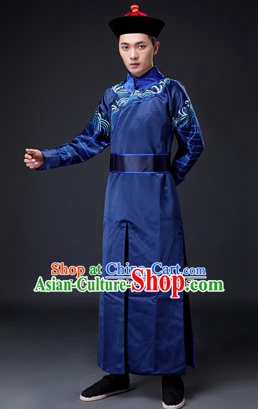 Chinese Ancient Drama Costumes Traditional Qing Dynasty Court Eunuch Clothing for Men