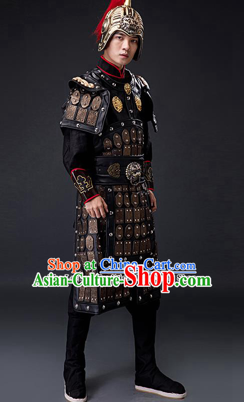 Chinese Ancient Drama Tang Dynasty General Helmet and Body Armour for Men